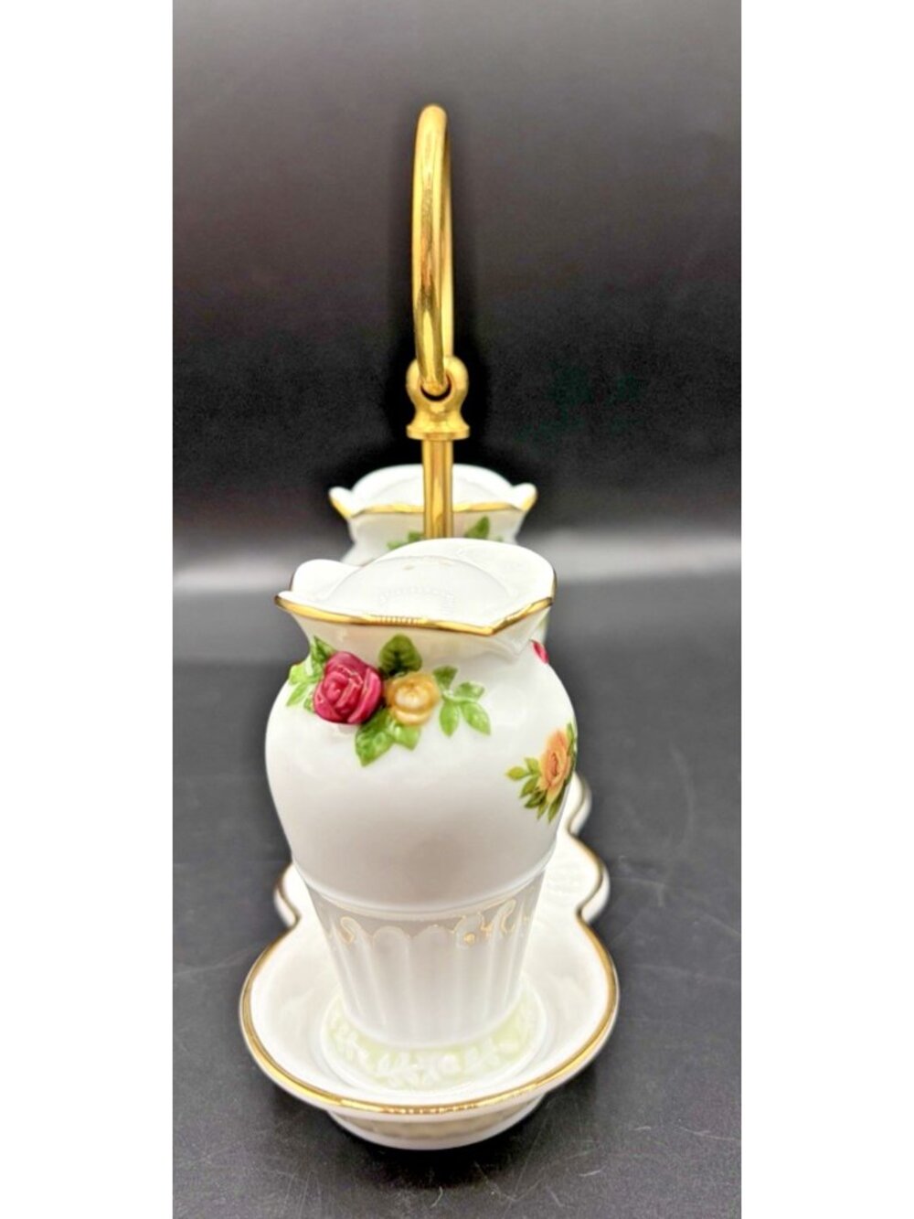 Royal Doulton Royal Albert Old Country Roses Salt Pepper Shakers Tray - Picture 4 of 16
